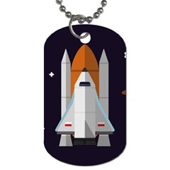 Rocket Space Universe Spaceship Dog Tag (two Sides) by Salman4z