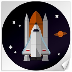 Rocket Space Universe Spaceship Canvas 16  X 16  by Salman4z