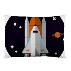 Rocket Space Universe Spaceship Pillow Case by Salman4z