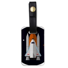 Rocket Space Universe Spaceship Luggage Tag (one Side) by Salman4z