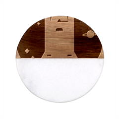 Rocket Space Universe Spaceship Classic Marble Wood Coaster (round) 