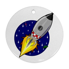 Rocket Ship Launch Vehicle Moon Ornament (round) by Salman4z