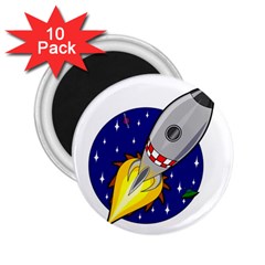 Rocket Ship Launch Vehicle Moon 2 25  Magnets (10 Pack)  by Salman4z