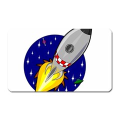 Rocket Ship Launch Vehicle Moon Magnet (rectangular) by Salman4z