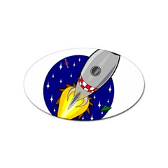 Rocket Ship Launch Vehicle Moon Sticker Oval (10 Pack) by Salman4z