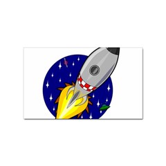 Rocket Ship Launch Vehicle Moon Sticker Rectangular (100 Pack) by Salman4z