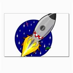 Rocket Ship Launch Vehicle Moon Postcard 4 x 6  (pkg Of 10) by Salman4z