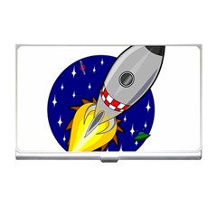 Rocket Ship Launch Vehicle Moon Business Card Holder by Salman4z