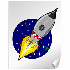 Rocket Ship Launch Vehicle Moon Canvas 12  X 16  by Salman4z