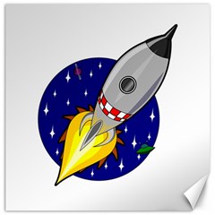 Rocket Ship Launch Vehicle Moon Canvas 16  X 16  by Salman4z