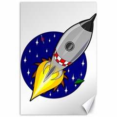 Rocket Ship Launch Vehicle Moon Canvas 20  X 30  by Salman4z