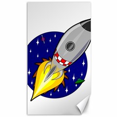 Rocket Ship Launch Vehicle Moon Canvas 40  X 72  by Salman4z