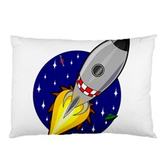 Rocket Ship Launch Vehicle Moon Pillow Case by Salman4z