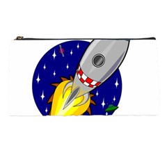 Rocket Ship Launch Vehicle Moon Pencil Case by Salman4z