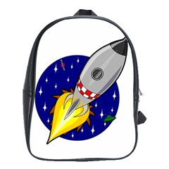 Rocket Ship Launch Vehicle Moon School Bag (large) by Salman4z