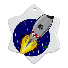 Rocket Ship Launch Vehicle Moon Ornament (snowflake) by Salman4z