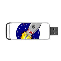 Rocket Ship Launch Vehicle Moon Portable Usb Flash (one Side) by Salman4z