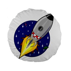 Rocket Ship Launch Vehicle Moon Standard 15  Premium Round Cushions by Salman4z