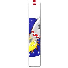 Rocket Ship Launch Vehicle Moon Large Book Marks by Salman4z