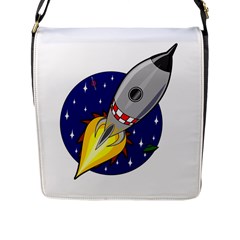 Rocket Ship Launch Vehicle Moon Flap Closure Messenger Bag (l) by Salman4z