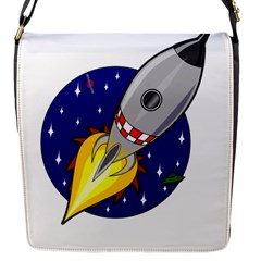 Rocket Ship Launch Vehicle Moon Flap Closure Messenger Bag (s) by Salman4z