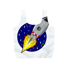 Rocket Ship Launch Vehicle Moon Full Print Recycle Bag (s) by Salman4z