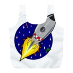 Rocket Ship Launch Vehicle Moon Full Print Recycle Bag (L) Front