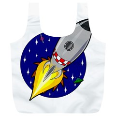 Rocket Ship Launch Vehicle Moon Full Print Recycle Bag (xl) by Salman4z