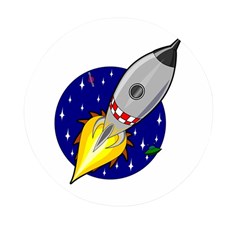 Rocket Ship Launch Vehicle Moon Mini Round Pill Box by Salman4z