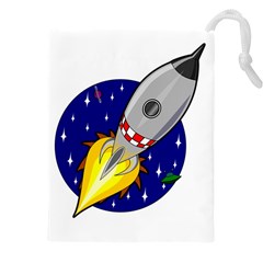 Rocket Ship Launch Vehicle Moon Drawstring Pouch (5xl) by Salman4z