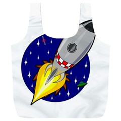 Rocket Ship Launch Vehicle Moon Full Print Recycle Bag (xxl) by Salman4z