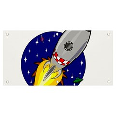 Rocket Ship Launch Vehicle Moon Banner And Sign 6  X 3  by Salman4z