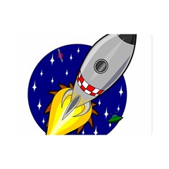 Rocket Ship Launch Vehicle Moon Premium Plush Fleece Blanket (mini) by Salman4z