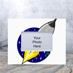 Rocket Ship Launch Vehicle Moon White Tabletop Photo Frame 4 x6 