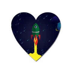 Rocket Halftone Astrology Astronaut Heart Magnet