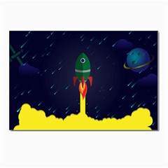 Rocket Halftone Astrology Astronaut Postcards 5  x 7  (Pkg of 10)