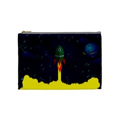 Rocket Halftone Astrology Astronaut Cosmetic Bag (Medium)