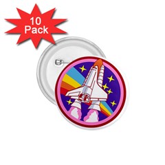 Badge Patch Pink Rainbow Rocket 1 75  Buttons (10 Pack) by Salman4z