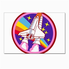 Badge Patch Pink Rainbow Rocket Postcards 5  X 7  (pkg Of 10) by Salman4z