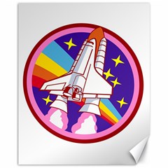 Badge Patch Pink Rainbow Rocket Canvas 11  X 14  by Salman4z