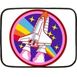 Badge Patch Pink Rainbow Rocket Fleece Blanket (Mini) 35 x27  Blanket