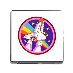 Badge Patch Pink Rainbow Rocket Memory Card Reader (square 5 Slot) by Salman4z