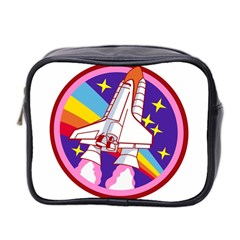 Badge Patch Pink Rainbow Rocket Mini Toiletries Bag (two Sides) by Salman4z