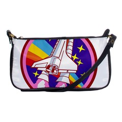 Badge Patch Pink Rainbow Rocket Shoulder Clutch Bag by Salman4z