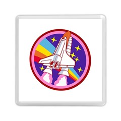 Badge Patch Pink Rainbow Rocket Memory Card Reader (square) by Salman4z