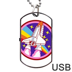 Badge Patch Pink Rainbow Rocket Dog Tag Usb Flash (one Side) by Salman4z