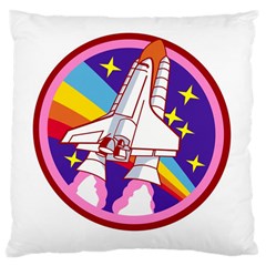 Badge Patch Pink Rainbow Rocket Large Cushion Case (one Side) by Salman4z