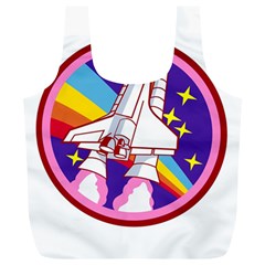 Badge Patch Pink Rainbow Rocket Full Print Recycle Bag (xl) by Salman4z