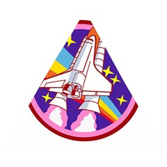 Badge Patch Pink Rainbow Rocket Wooden Puzzle Triangle by Salman4z