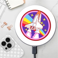 Badge Patch Pink Rainbow Rocket Wireless Fast Charger(white) by Salman4z